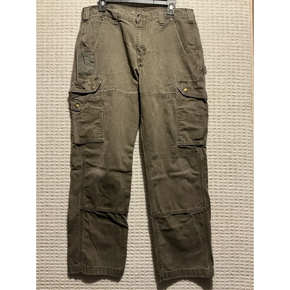Carhartt Men's Pants 36x32 B342-DFE Rip Stop Cargo Pants Workwear Utility Green